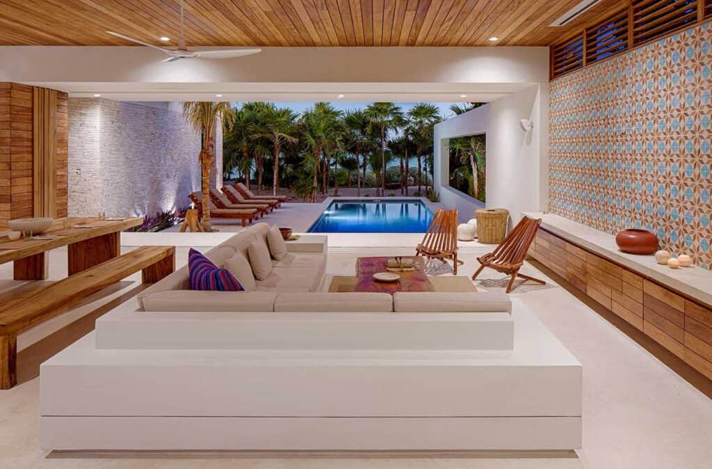 Indoor Outdoor Design of the Living Room in Casa Xixim